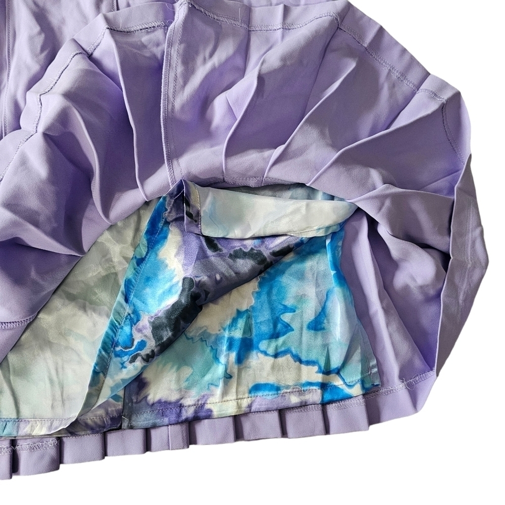 Ross Mayer Lilac Pleated Mini Dress Size 4 - Picture 9 of 12